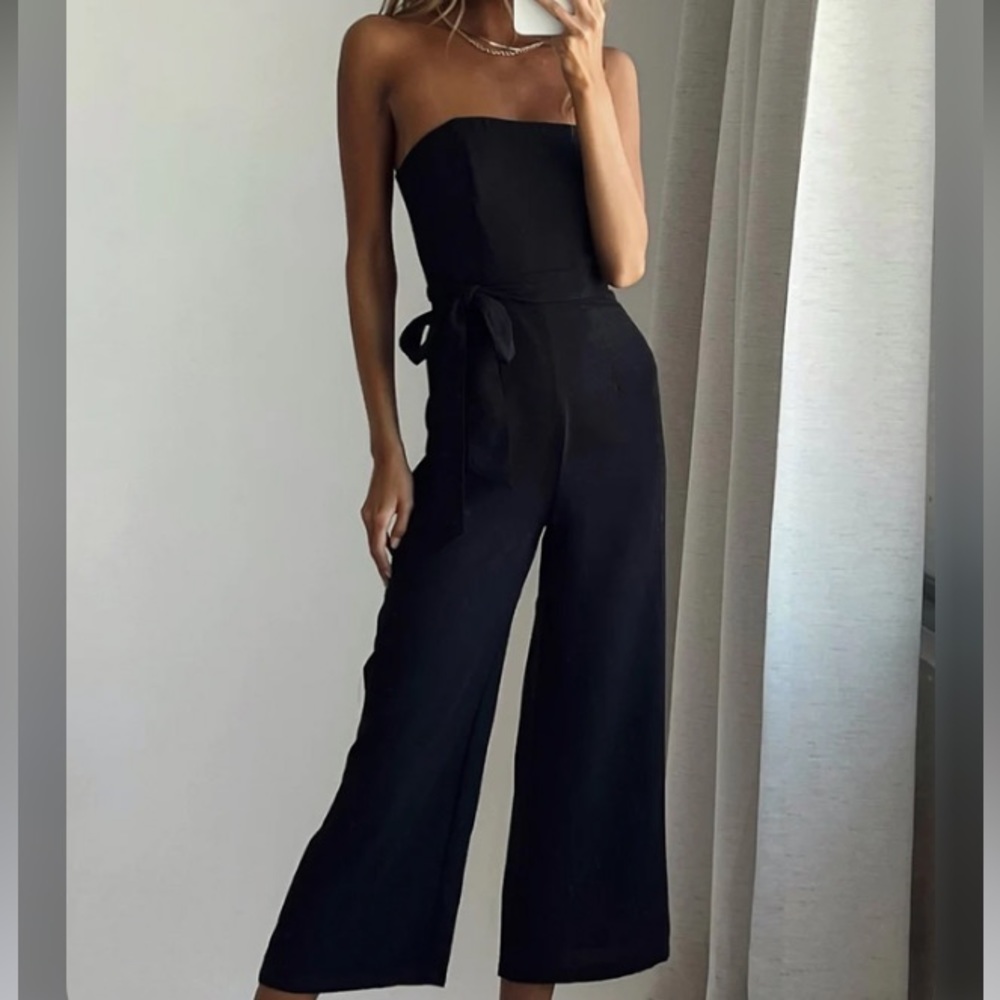 Princess Polly THE KIT JUMPSUIT BLACK